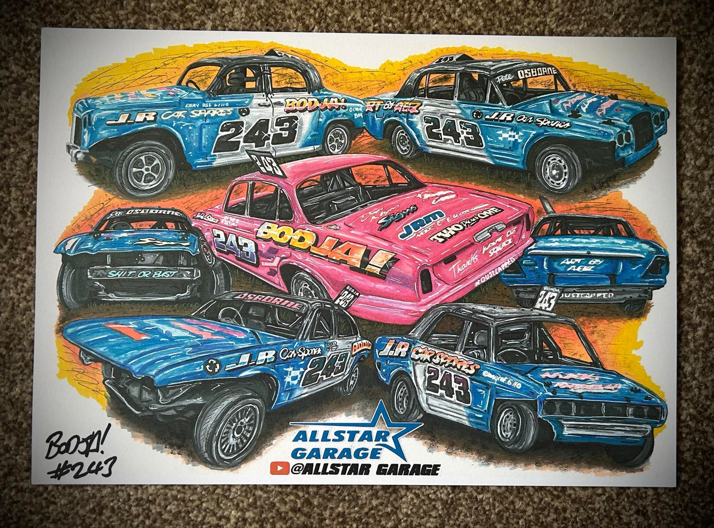 Signed COPY of A4 artwork piece, hand drawn by Art By Abz.